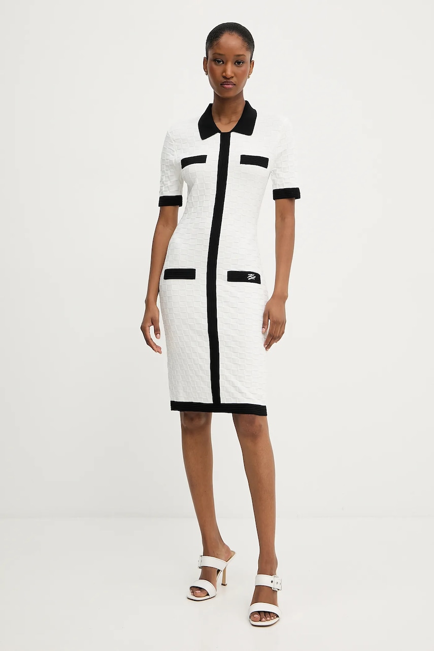Karl Lagerfeld rochie culoarea alb