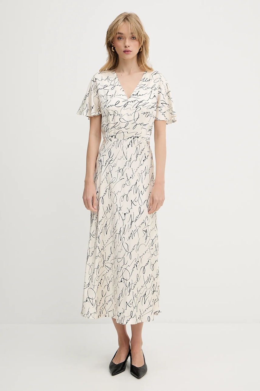 Karl Lagerfeld rochie culoarea bej
