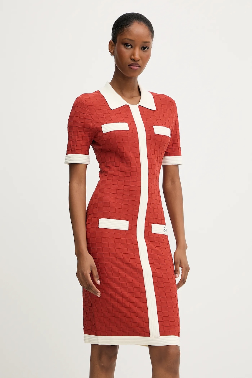 Karl Lagerfeld rochie culoarea portocaliu