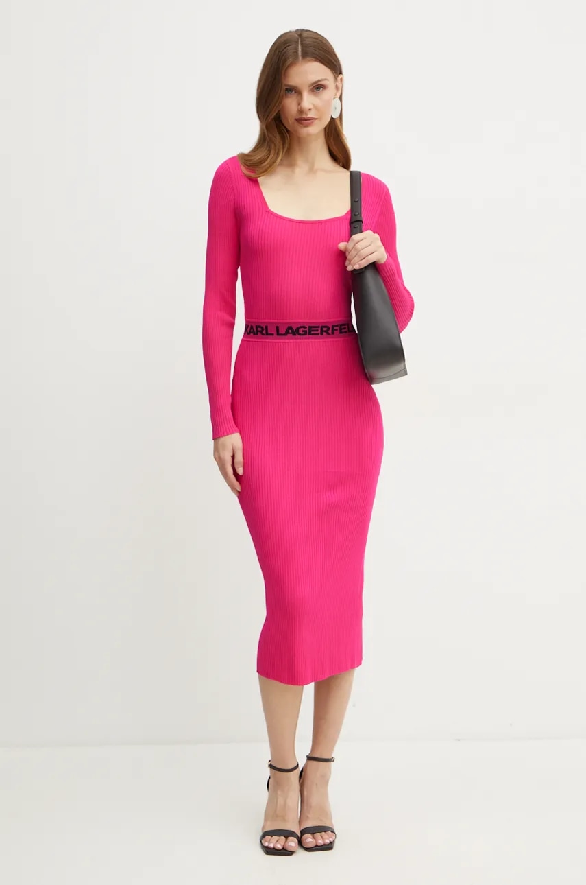 Karl Lagerfeld rochie culoarea roz