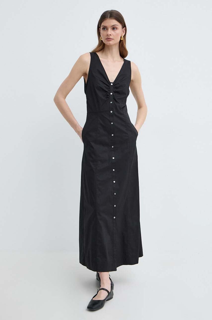 Karl Lagerfeld rochie din bumbac culoarea negru
