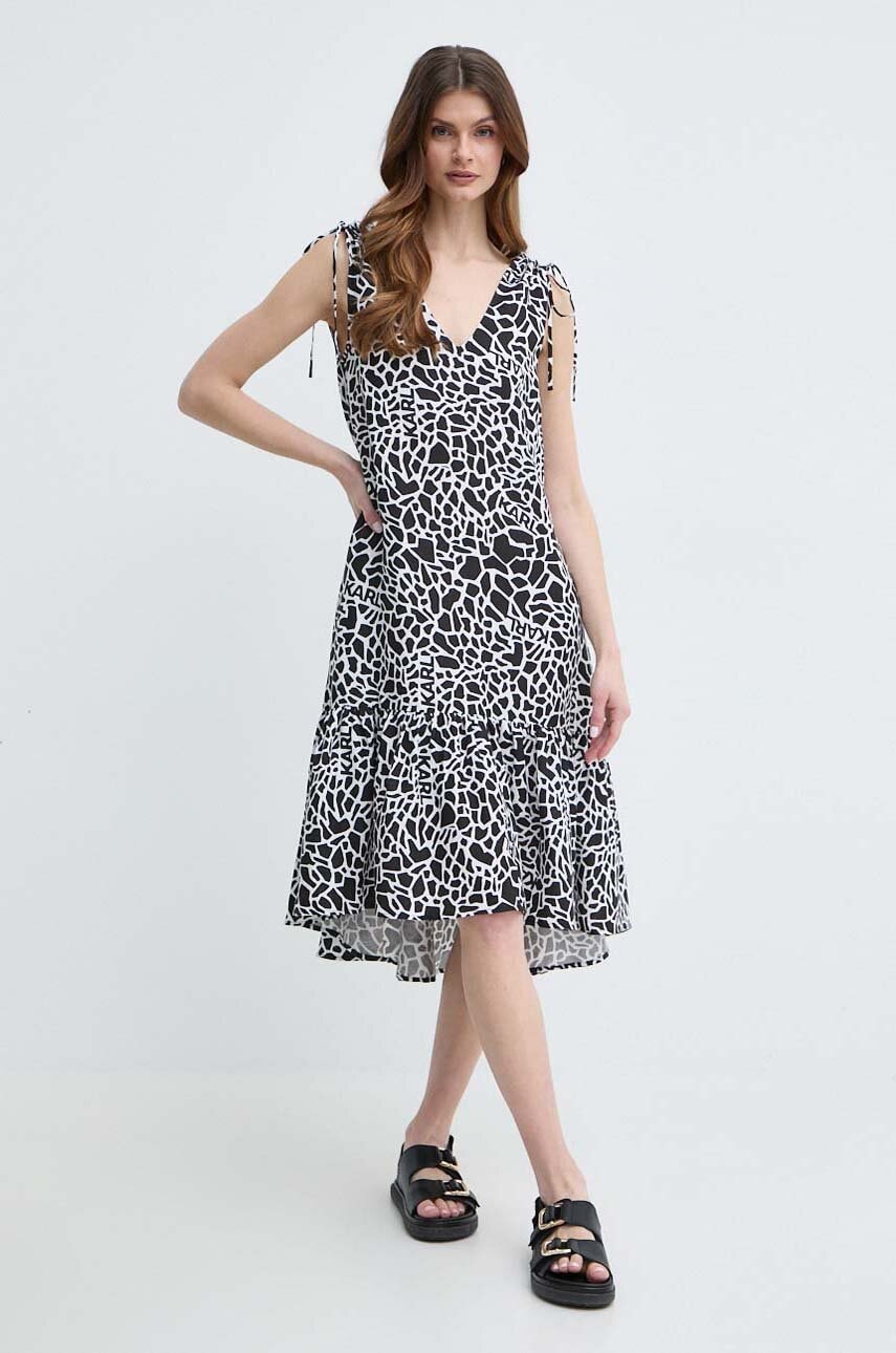 Karl Lagerfeld rochie din in midi