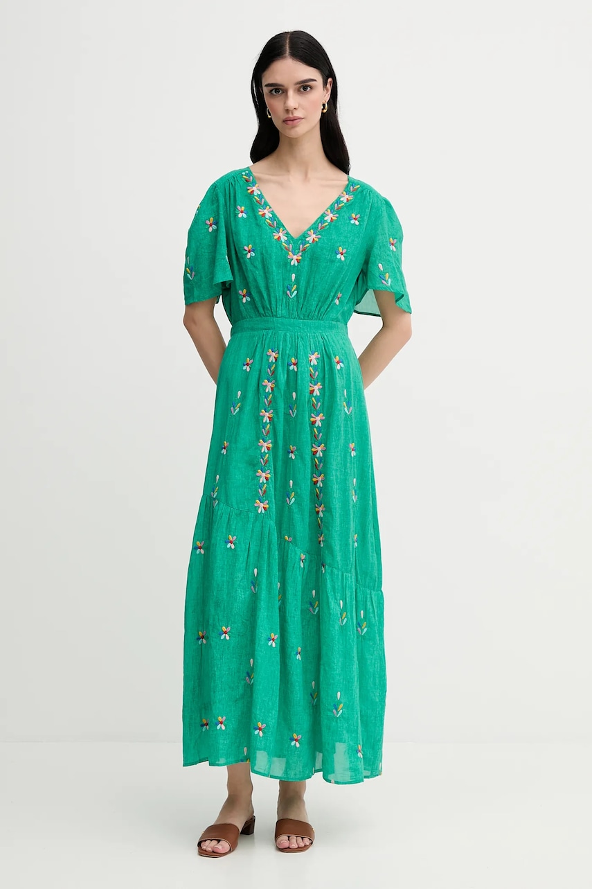 La Petite Française rochie din bumbac RACHELE culoarea verde