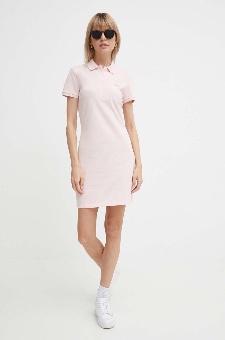 Lacoste rochie EF5473-ADY culoarea roz