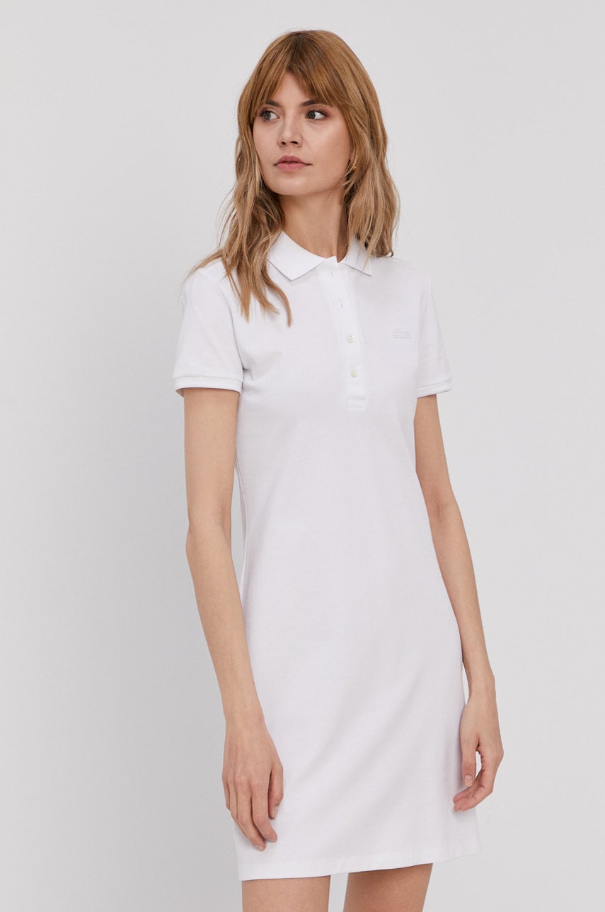 Lacoste rochie culoarea alb