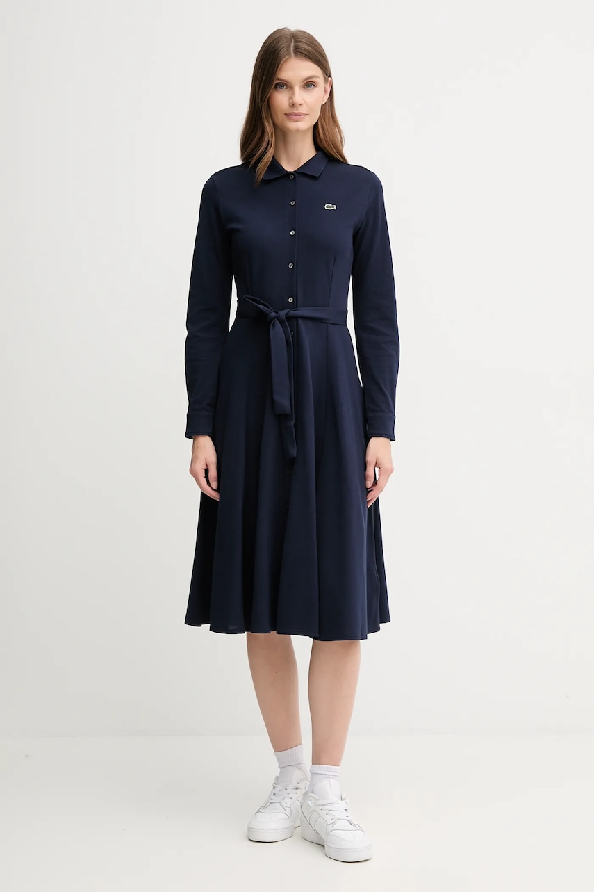 Lacoste rochie din bumbac culoarea bleumarin