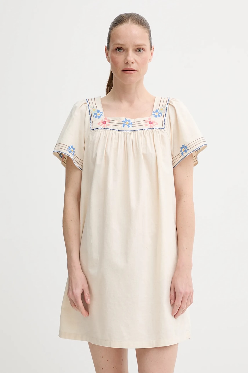 Levi's rochie din amestec de in AMBRE BABYDOLL DRESS culoarea bej