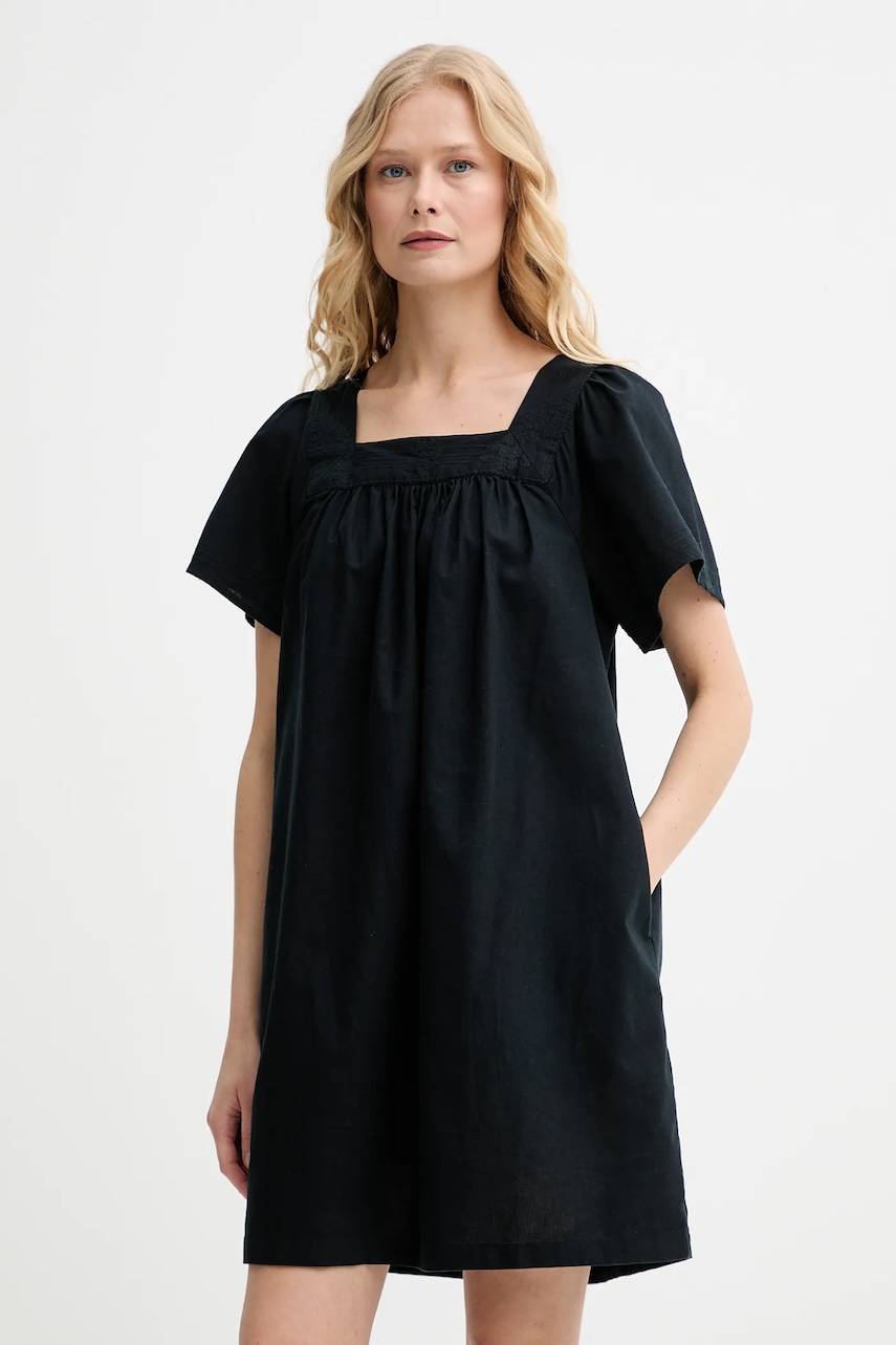 Levi's rochie din amestec de in AMBRE BABYDOLL DRESS culoarea negru
