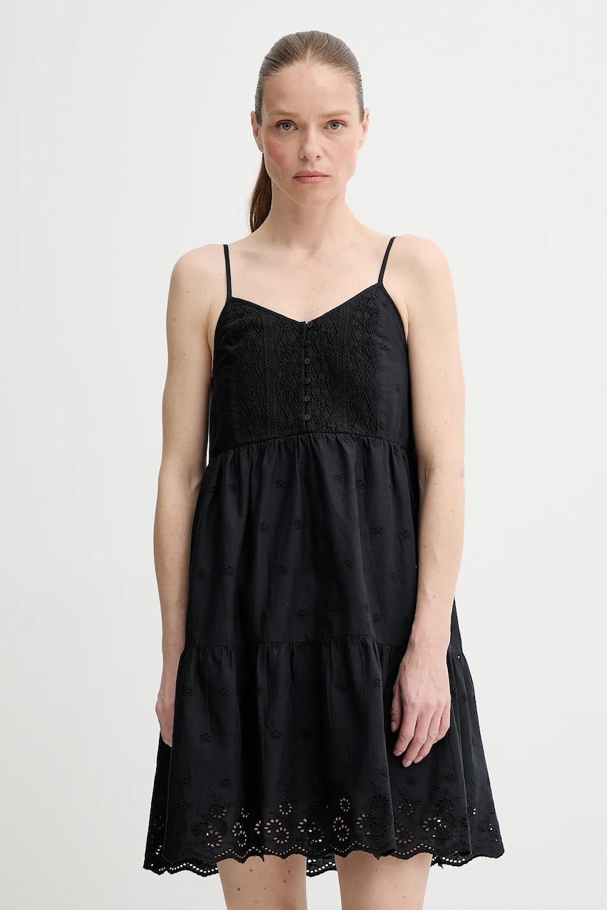 Levi's rochie din bumbac CORA SL MINI DRESS culoarea negru