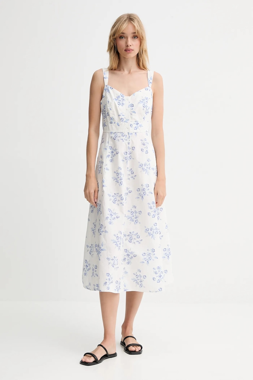 Levi's rochie din bumbac culoarea alb