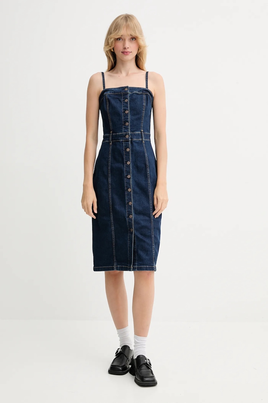 Levi's rochie jeans culoarea albastru marin