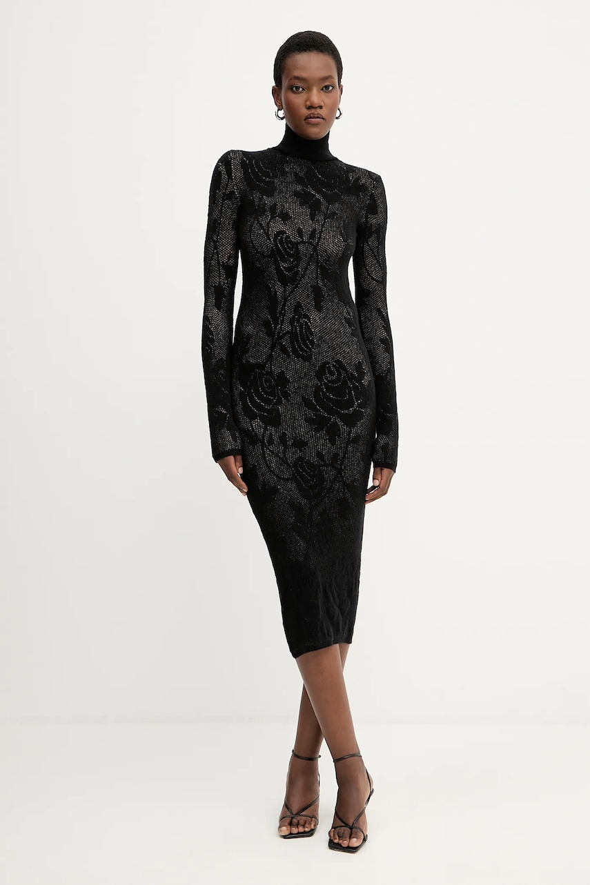 Liviana Conti rochie cu lână culoarea negru