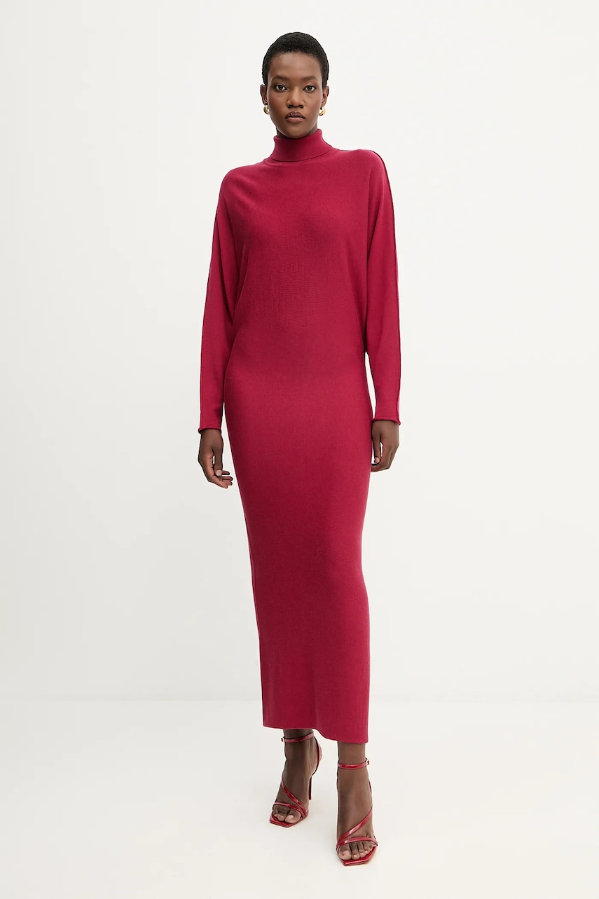 Liviana Conti rochie din lână culoarea bordo