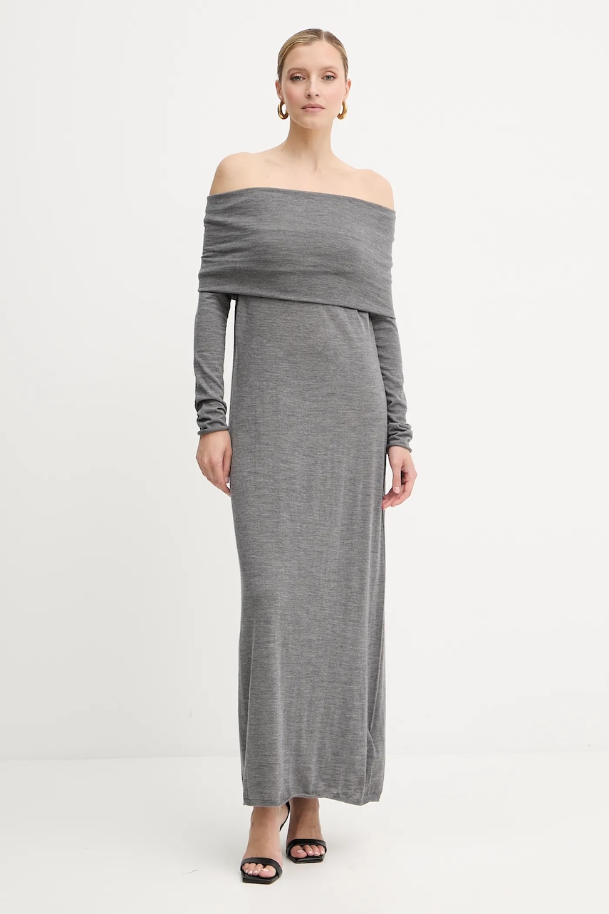 Liviana Conti rochie din lână culoarea gri