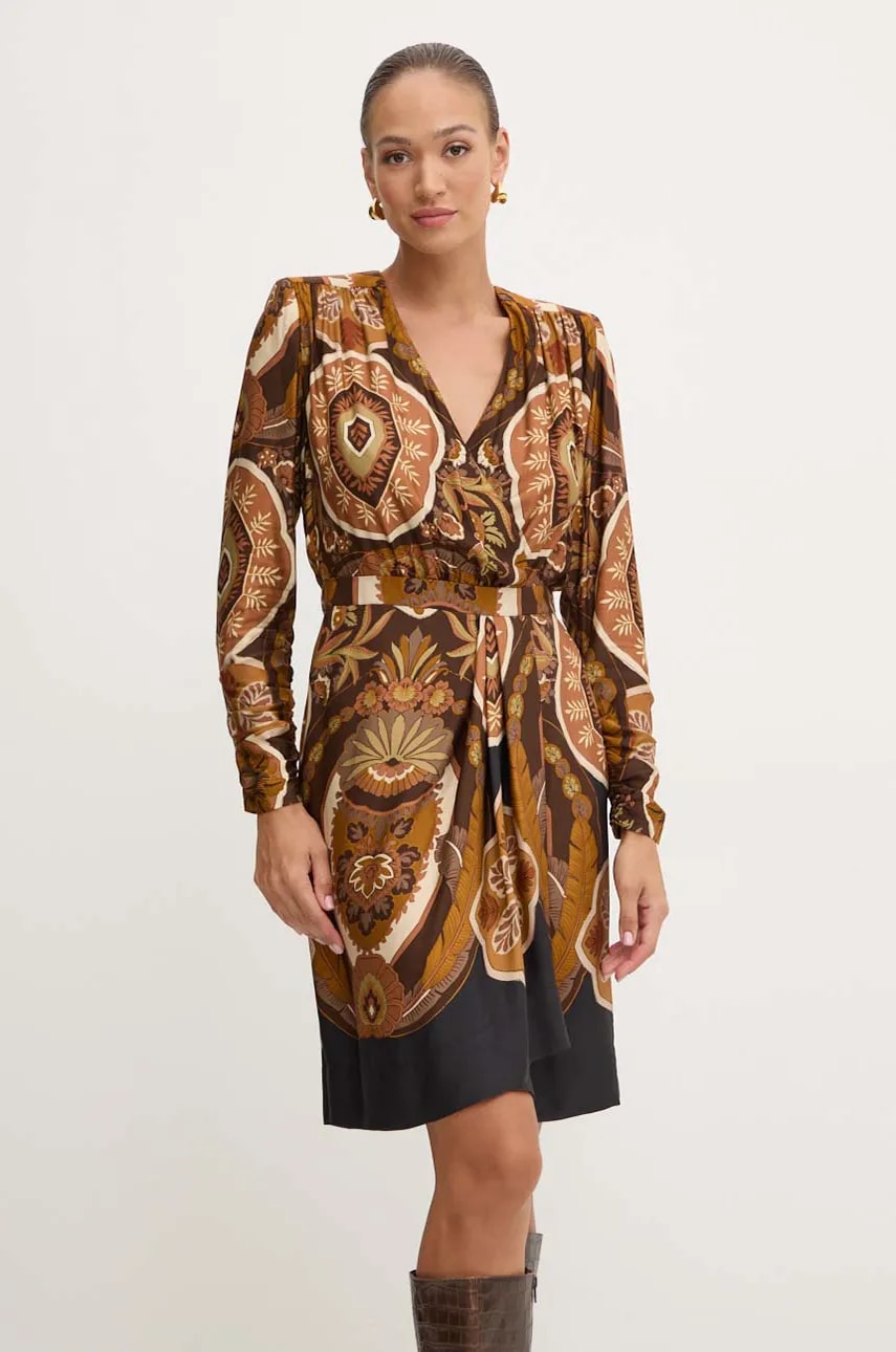 Luisa Spagnoli rochie GIRELLO culoarea maro