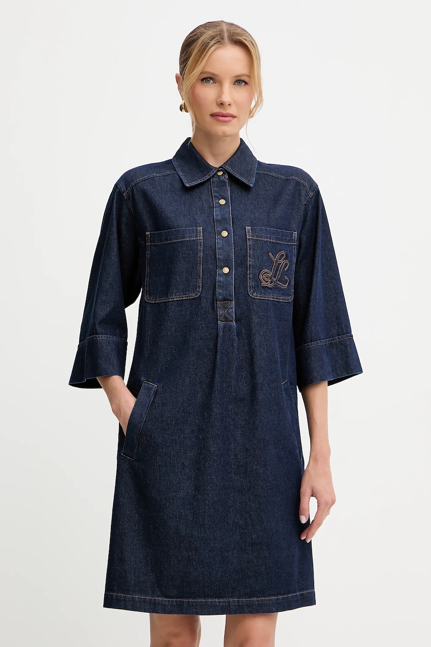 Luisa Spagnoli rochie culoarea albastru marin
