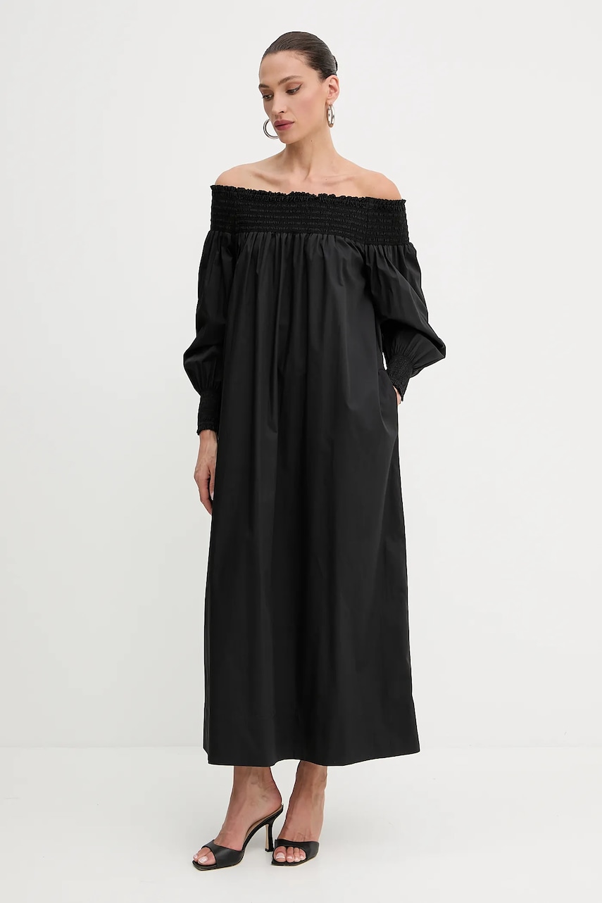Luisa Spagnoli rochie din bumbac culoarea negru