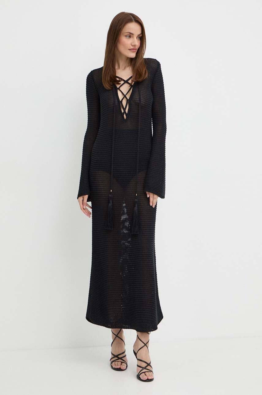 Luisa Spagnoli rochie din in RUNWAY COLLECTION culoarea negru