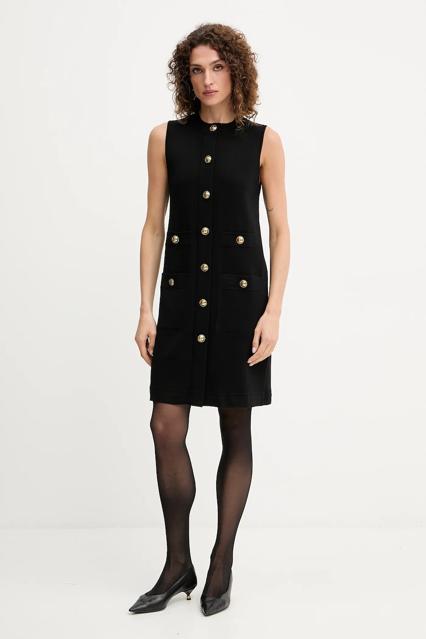 Luisa Spagnoli rochie din lână culoarea negru