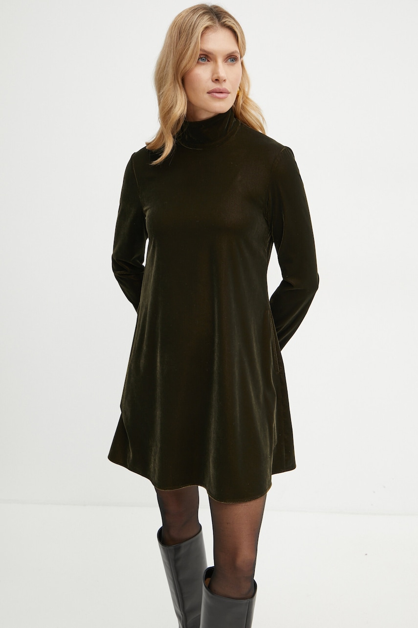 MAX&Co. rochie de catifea culoarea verde