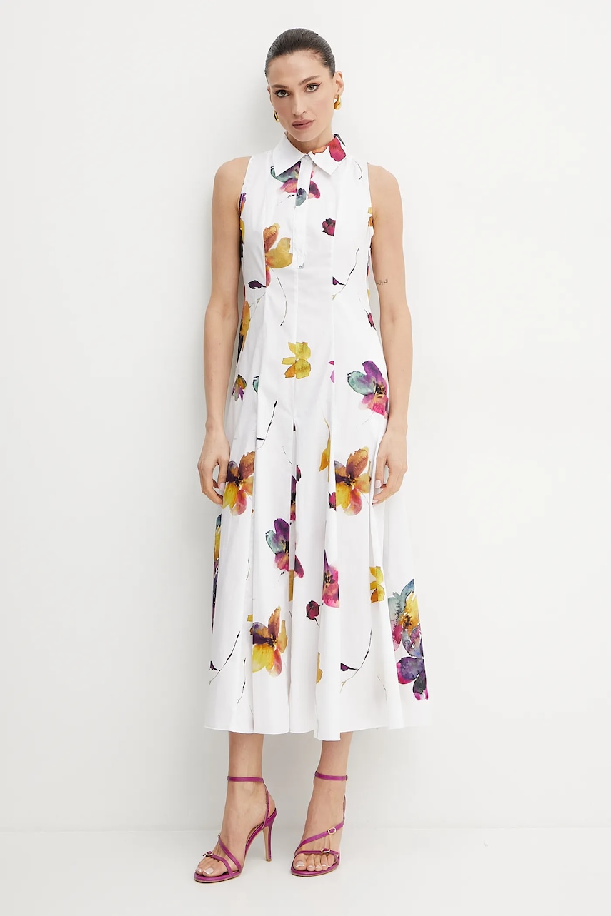 MAX&Co. rochie din bumbac culoarea alb