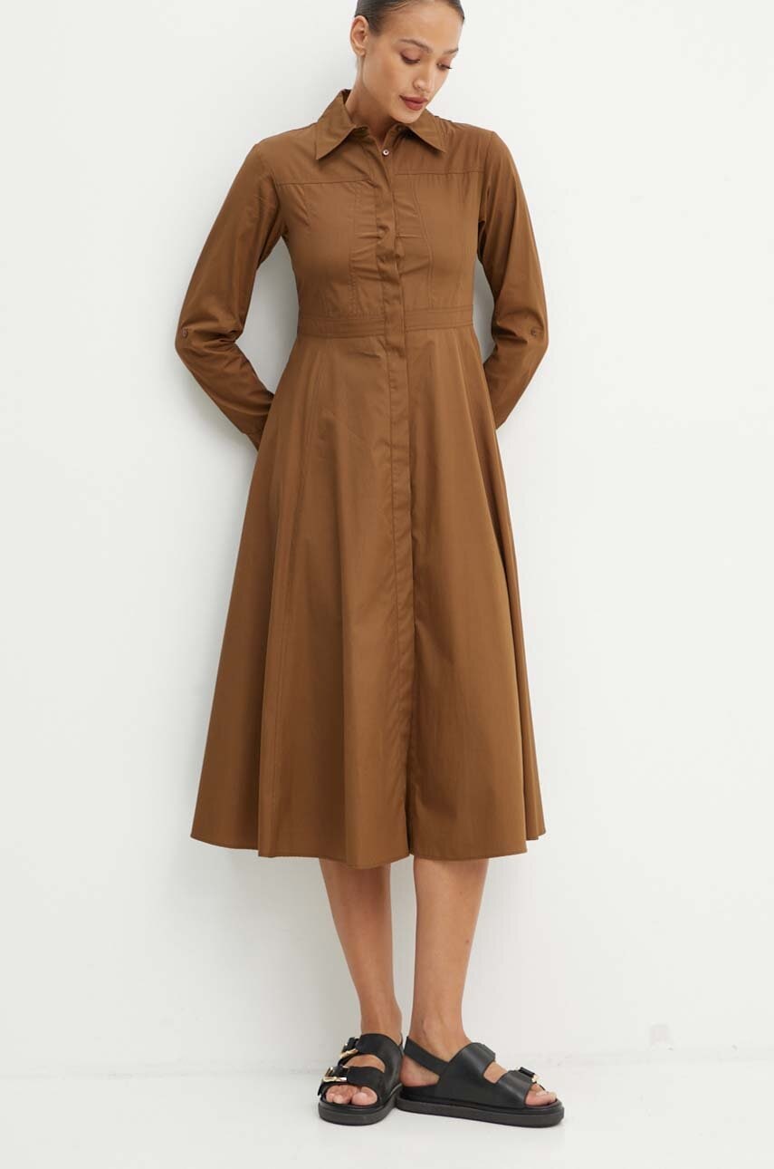 MAX&Co. rochie din bumbac culoarea maro