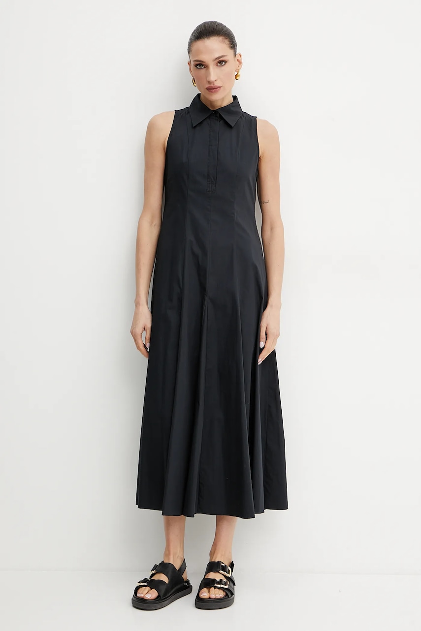 MAX&Co. rochie din bumbac culoarea negru