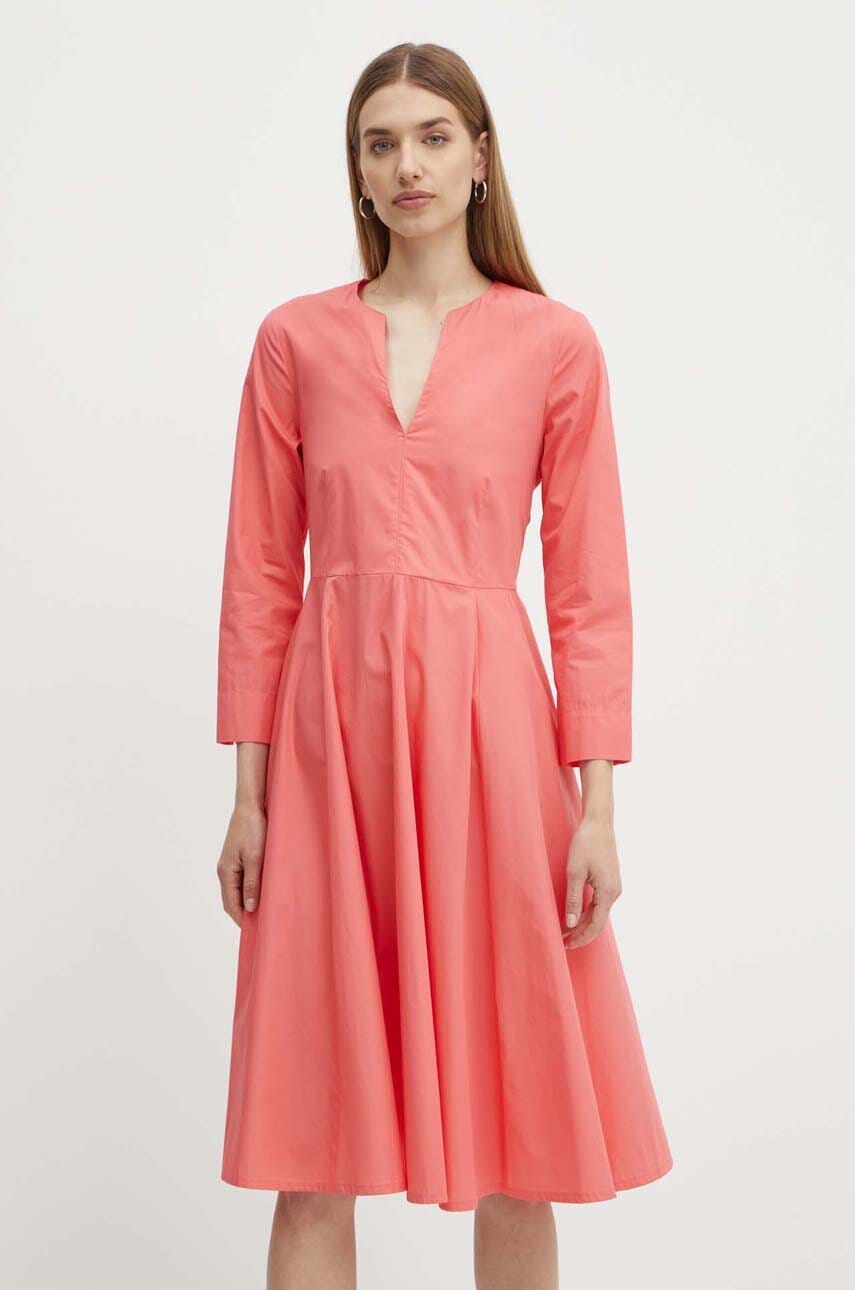MAX&Co. rochie din bumbac culoarea portocaliu