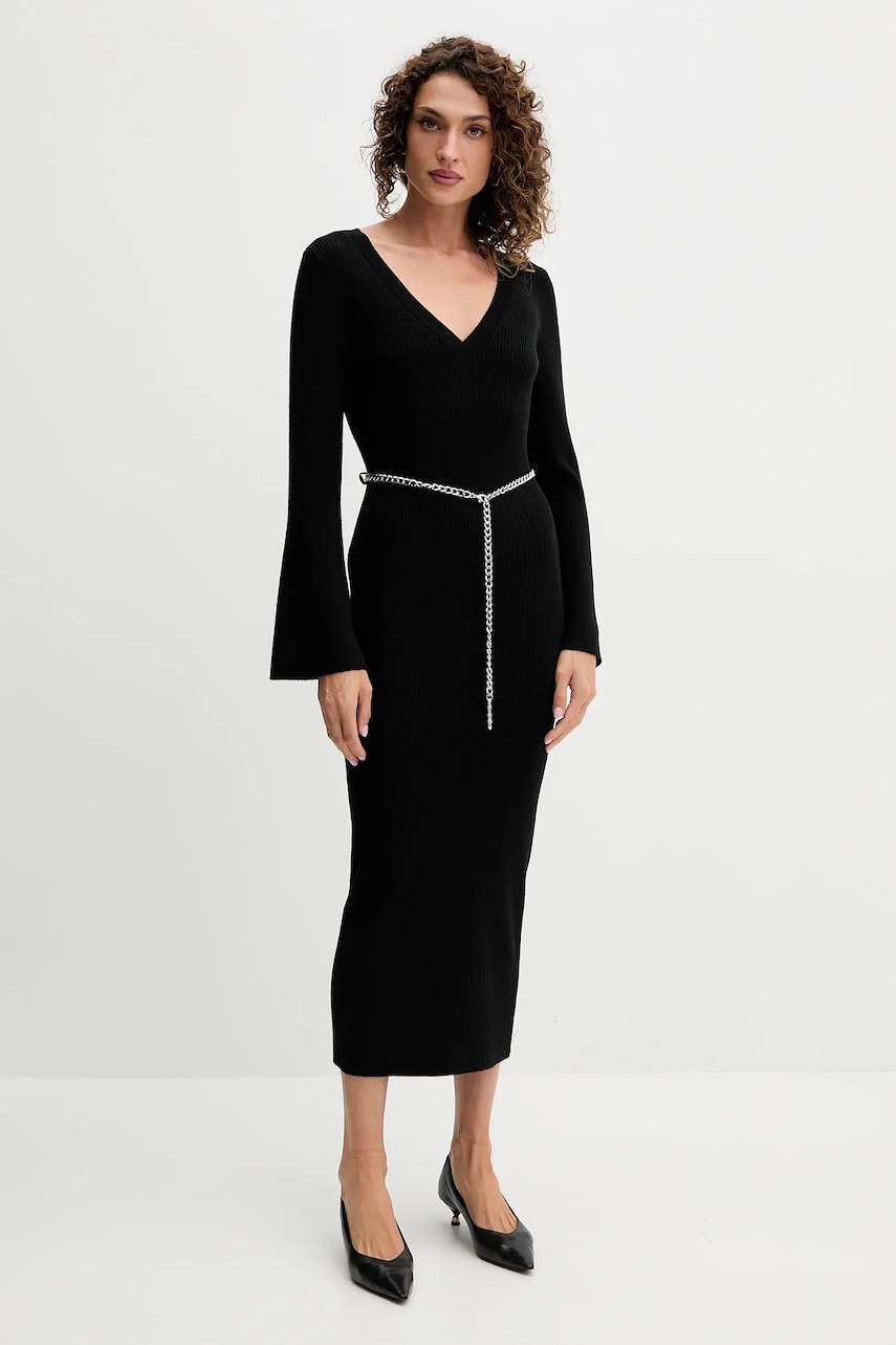 MICHAEL Michael Kors rochie cu lână culoarea negru