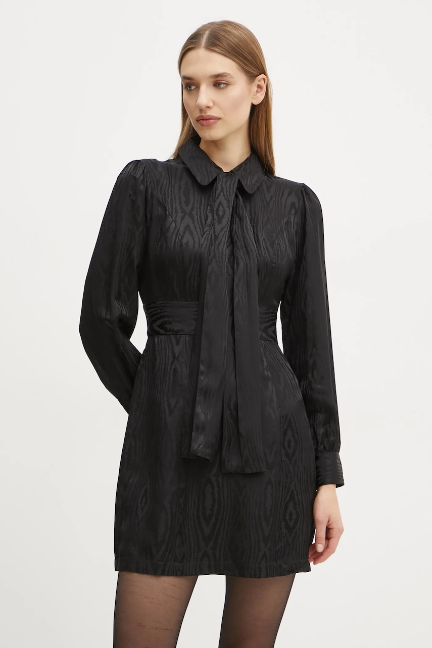MICHAEL Michael Kors rochie din amestec de matase culoarea negru
