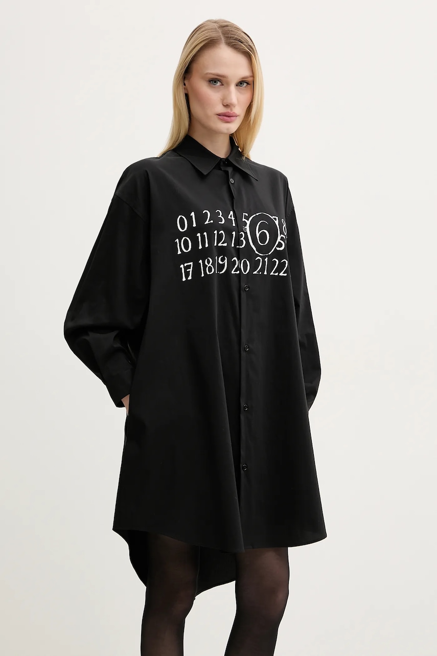 MM6 Maison Margiela rochie culoarea negru