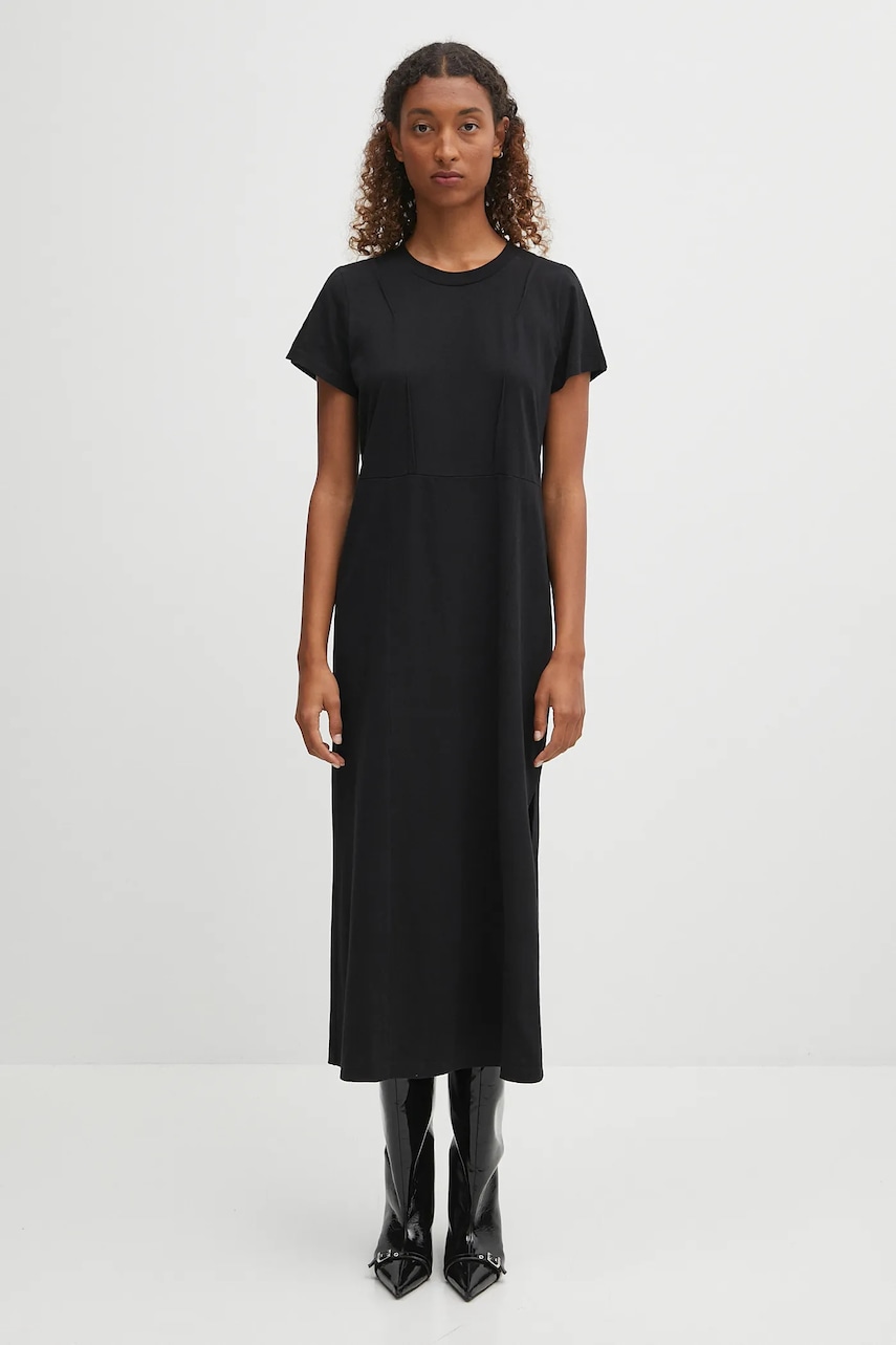 MM6 Maison Margiela rochie din bumbac culoarea negru