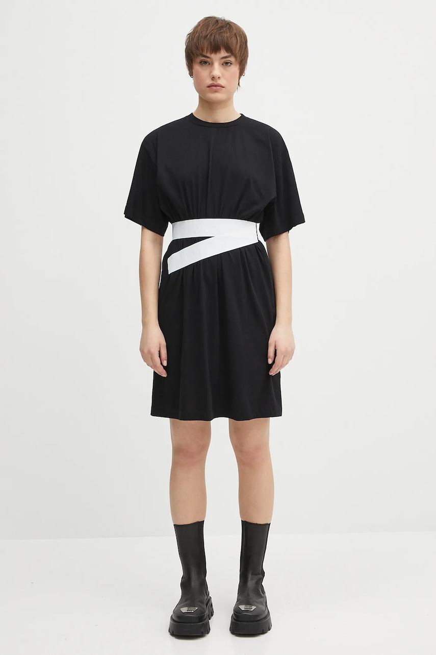 MM6 Maison Margiela rochie din bumbac culoarea negru