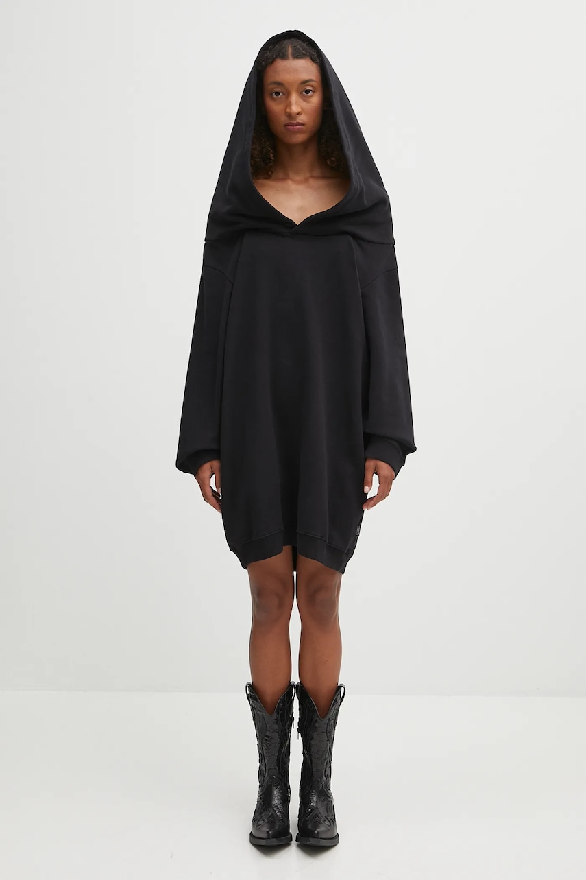 MM6 Maison Margiela rochie din bumbac culoarea negru