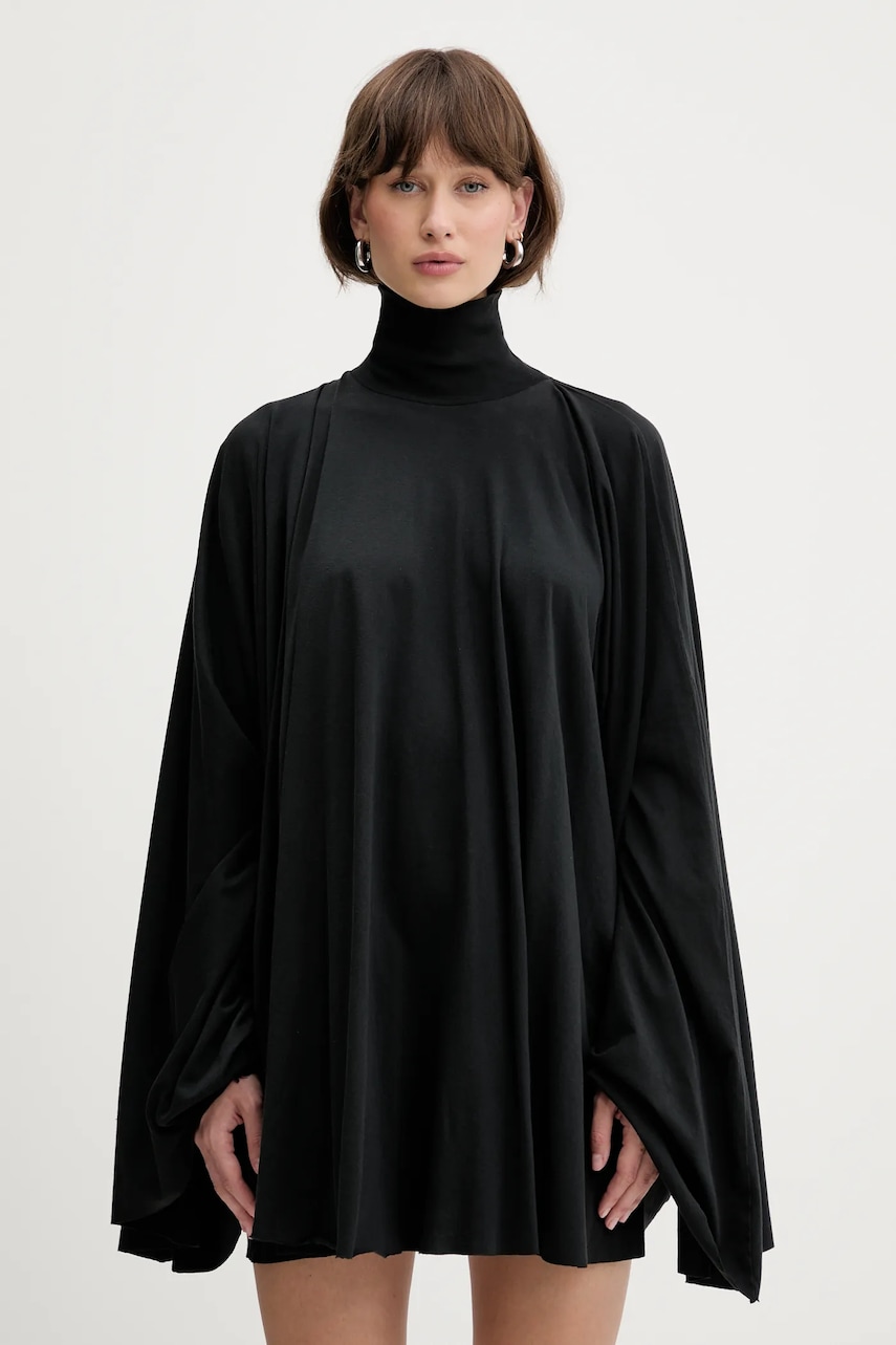 MM6 Maison Margiela rochie din bumbac culoarea negru