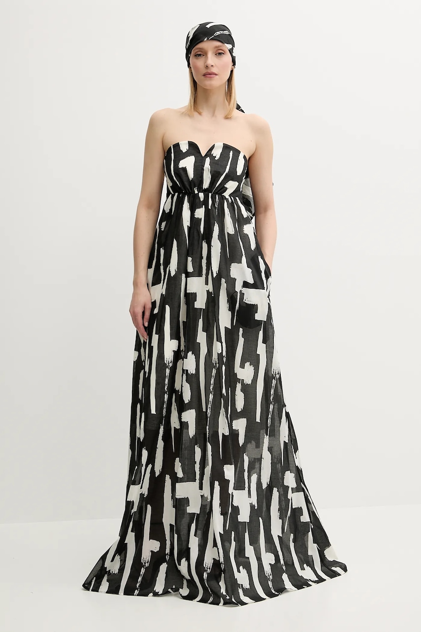 MMC STUDIO rochie din bumbac culoarea negru