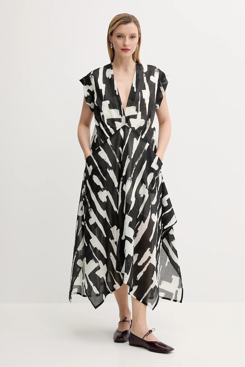 MMC STUDIO rochie din bumbac culoarea negru