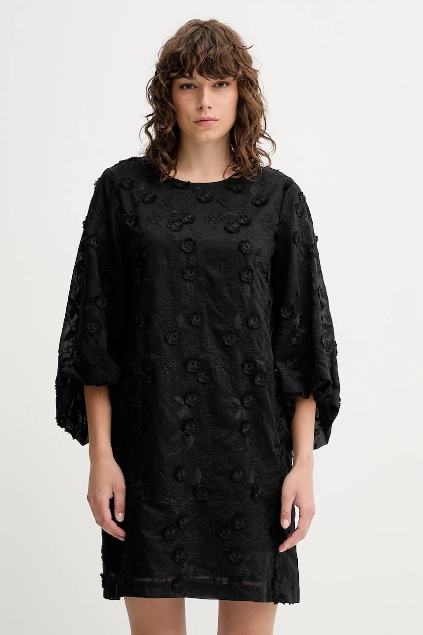 MUNTHE rochie PANSI culoarea negru