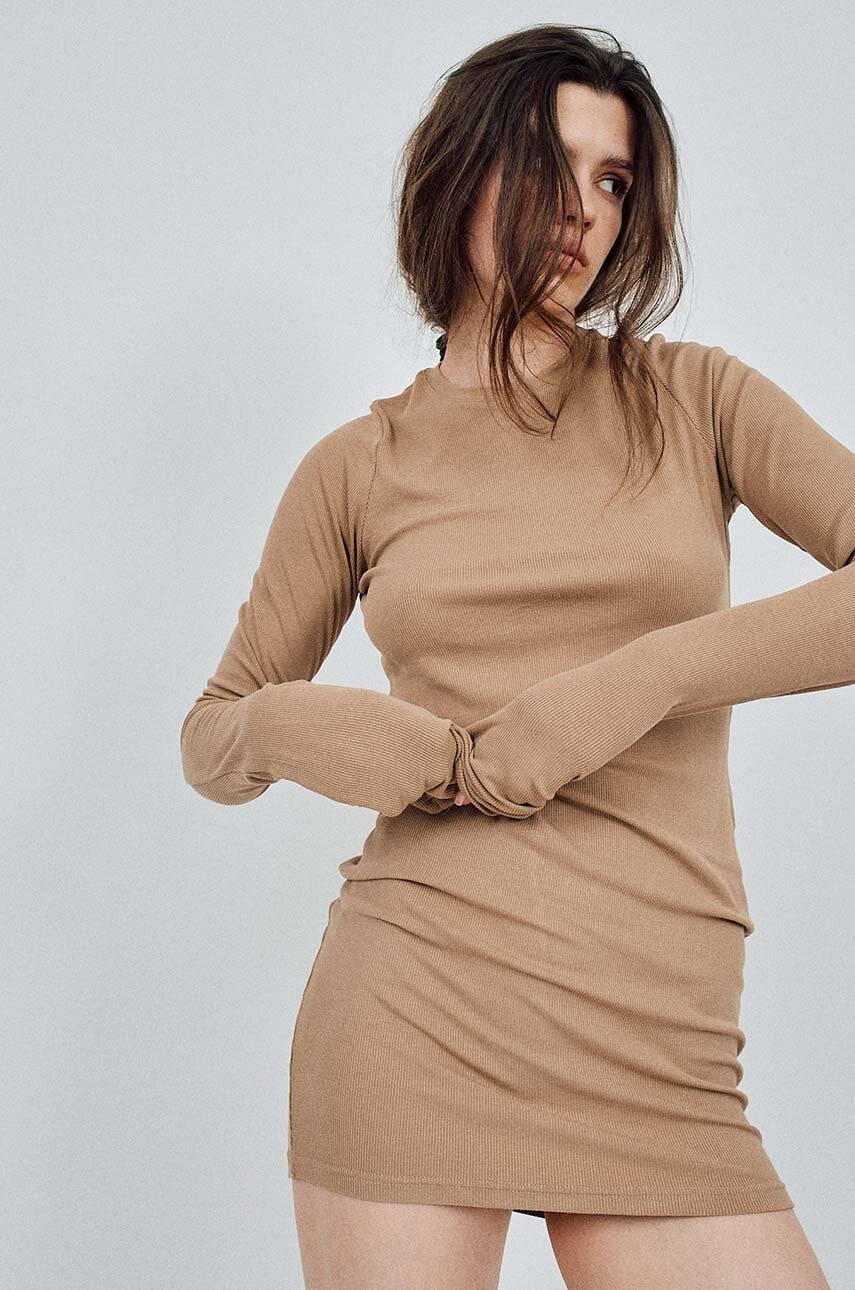 MUUV. rochie LIGHT RIB culoarea maro