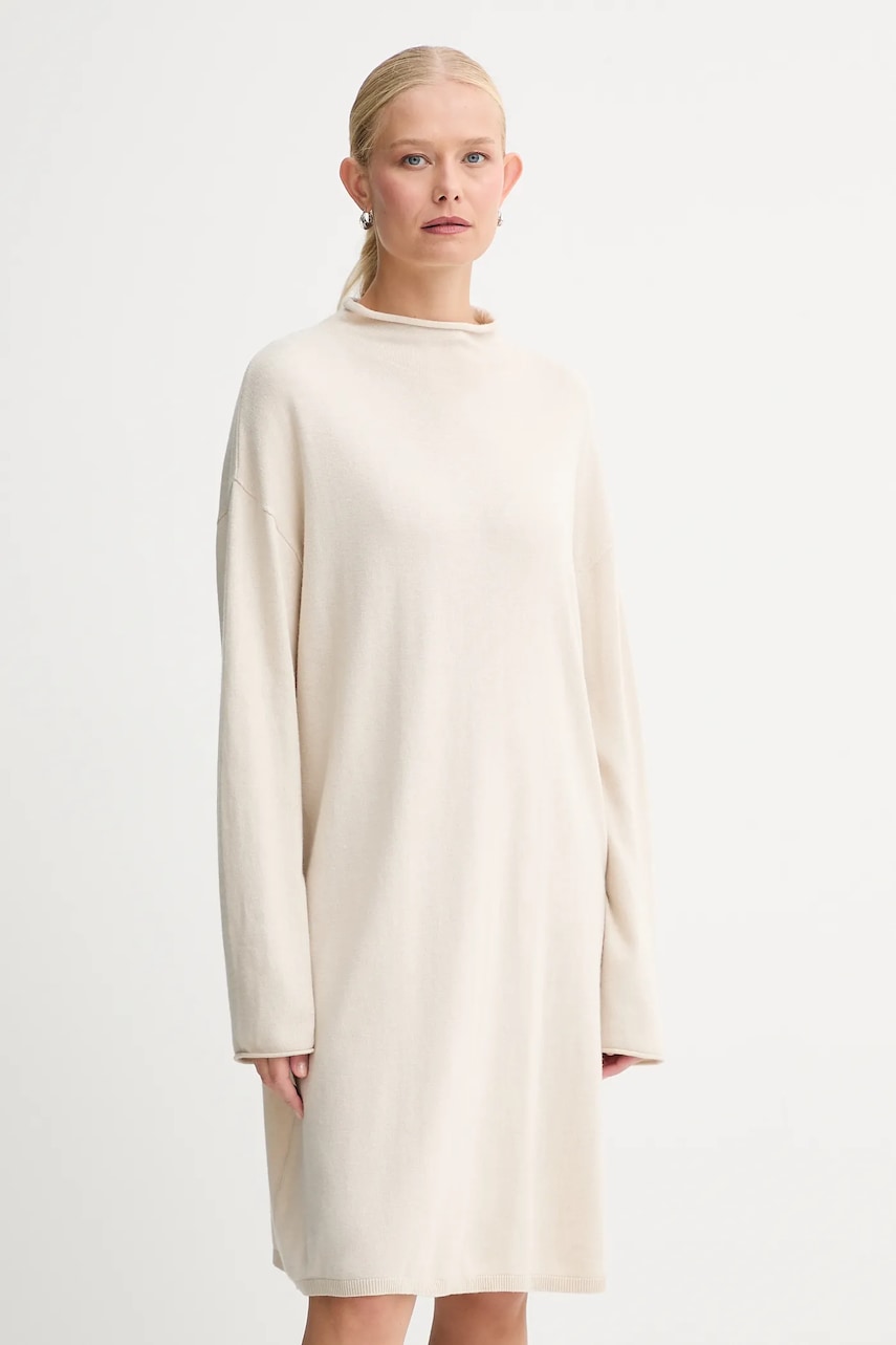 Marc O'Polo rochie cu lână culoarea bej