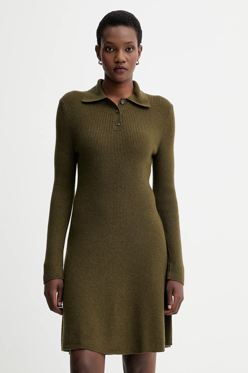 Marc O'Polo rochie cu lână culoarea verde