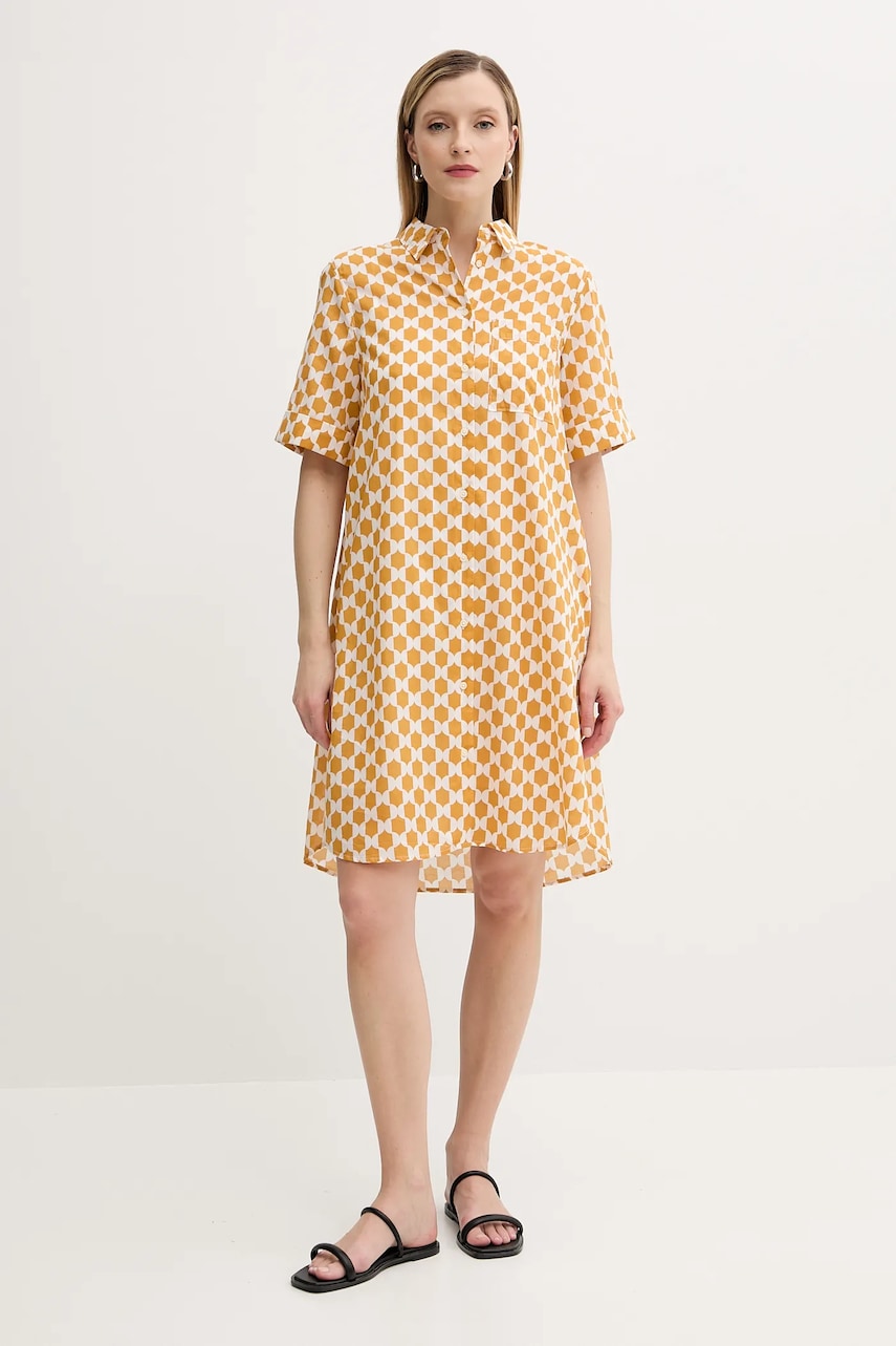 Marc O'Polo rochie din bumbac culoarea galben