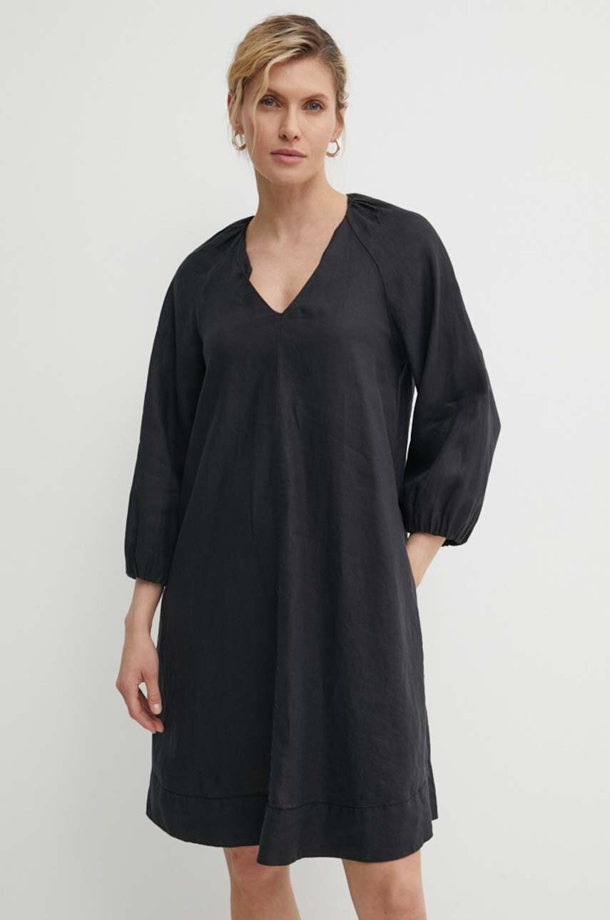 Marc O'Polo rochie din in culoarea negru