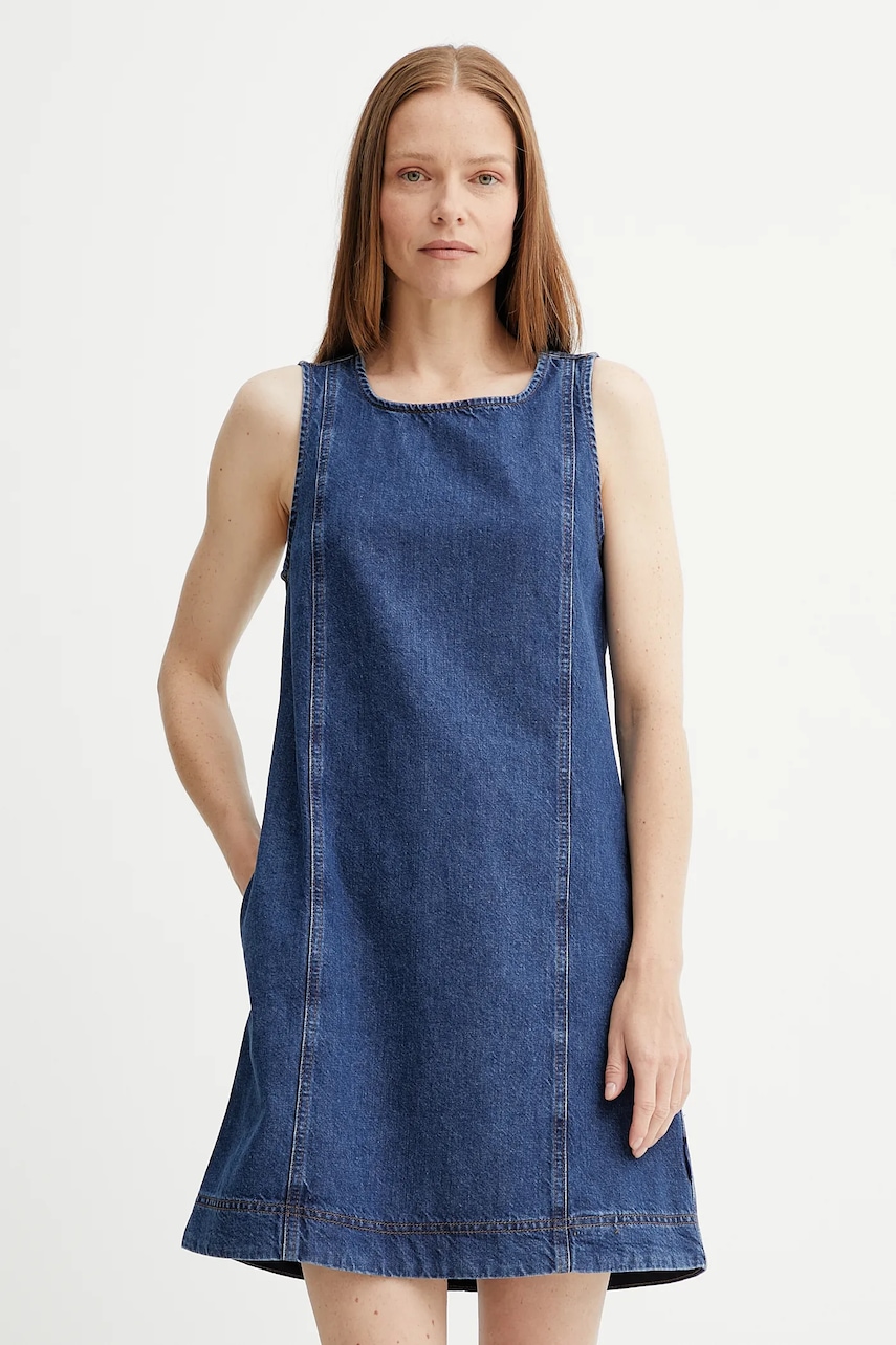 Marc O'Polo rochie jeans culoarea bleumarin