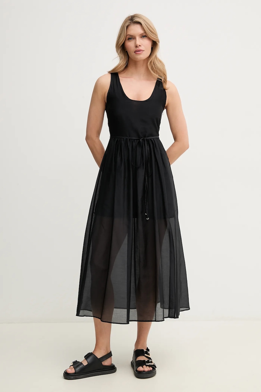 Marella rochie din amestec de mătase Emme by Marella culoarea negru