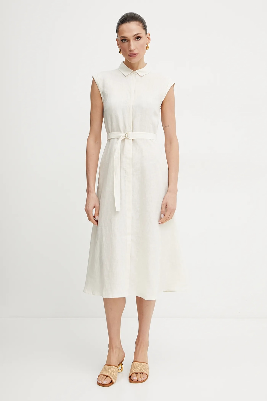 Marella rochie din in Emme by Marella culoarea bej