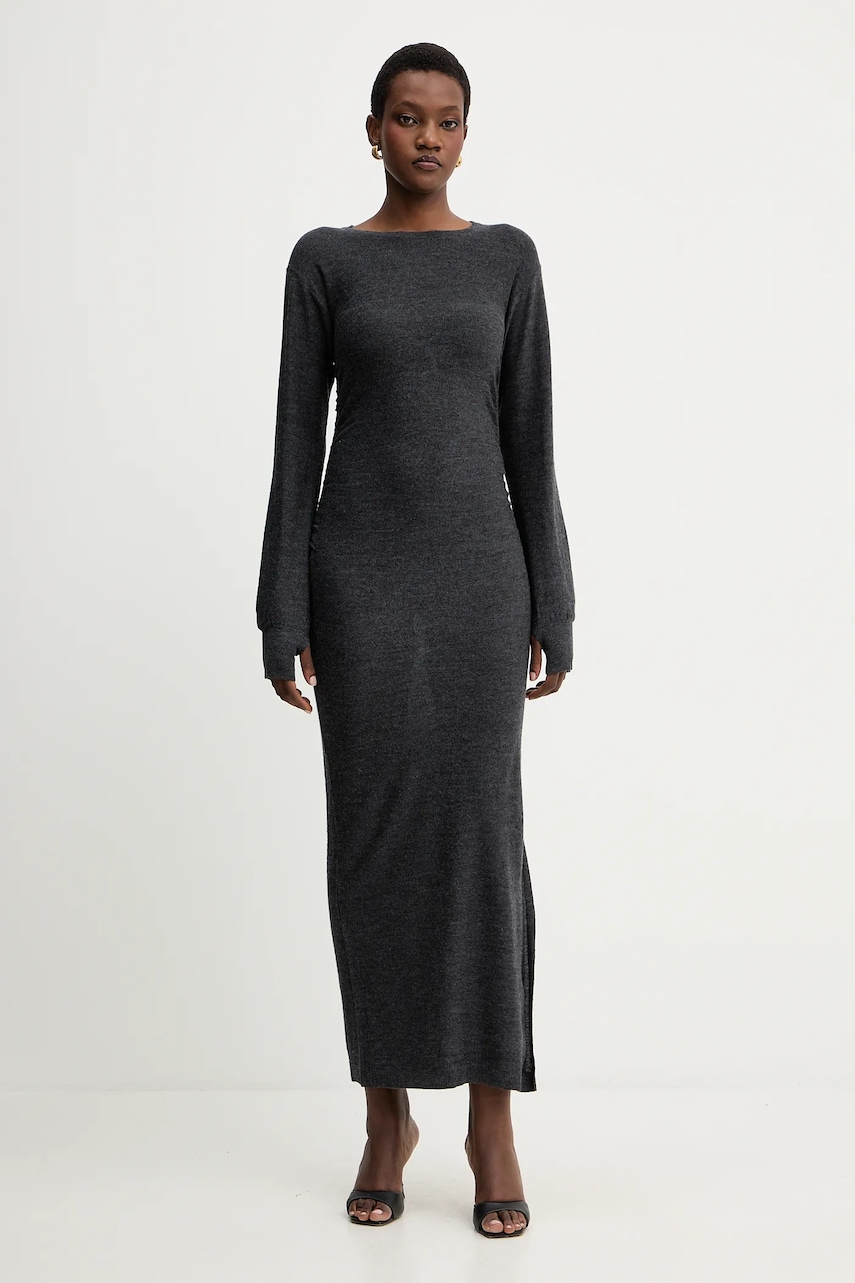 Marella rochie din lână culoarea gri