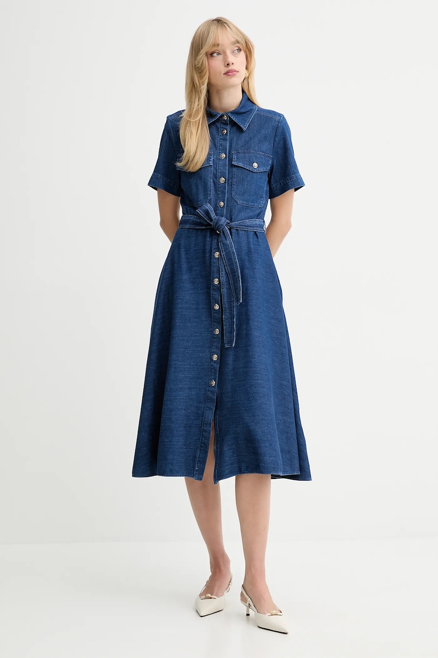 Marella rochie jeans culoarea bleumarin
