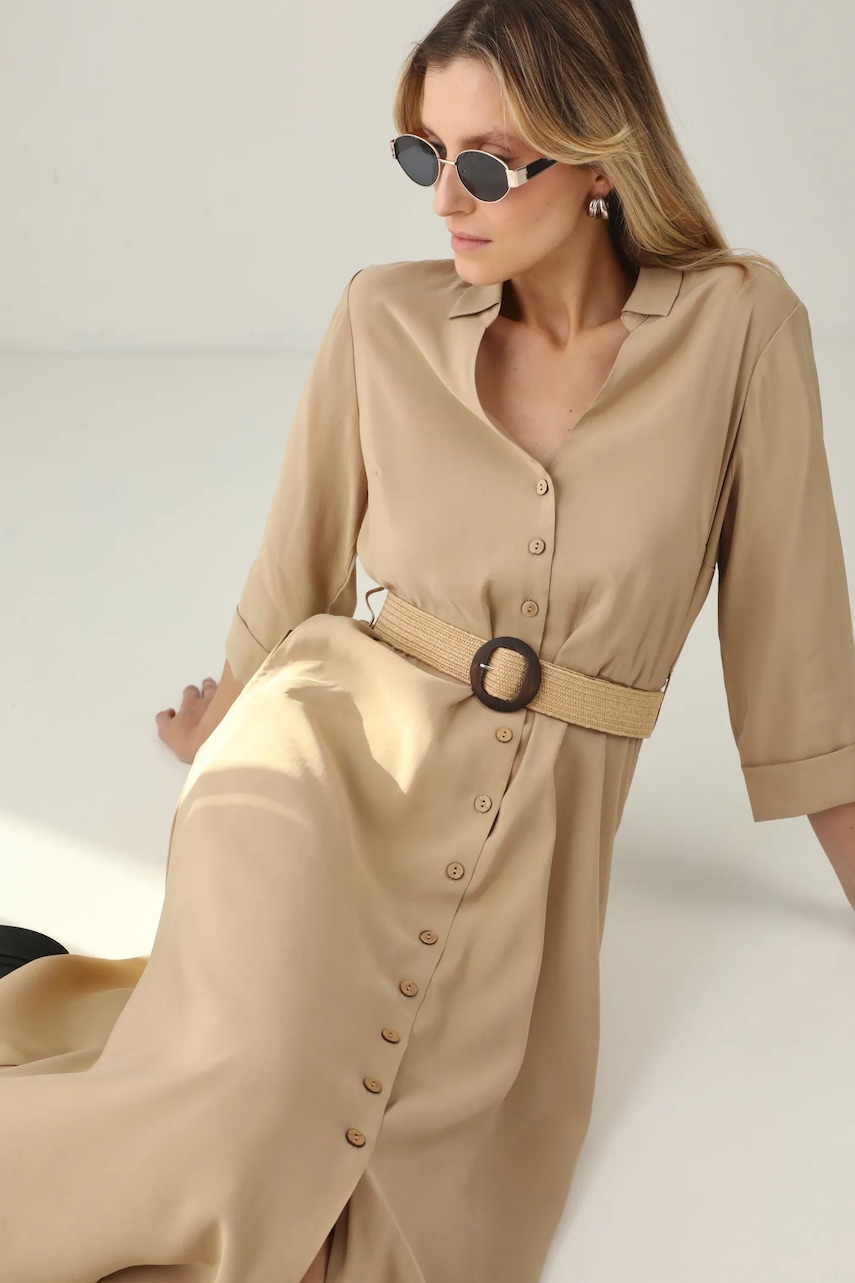 Medicine rochie culoarea bej