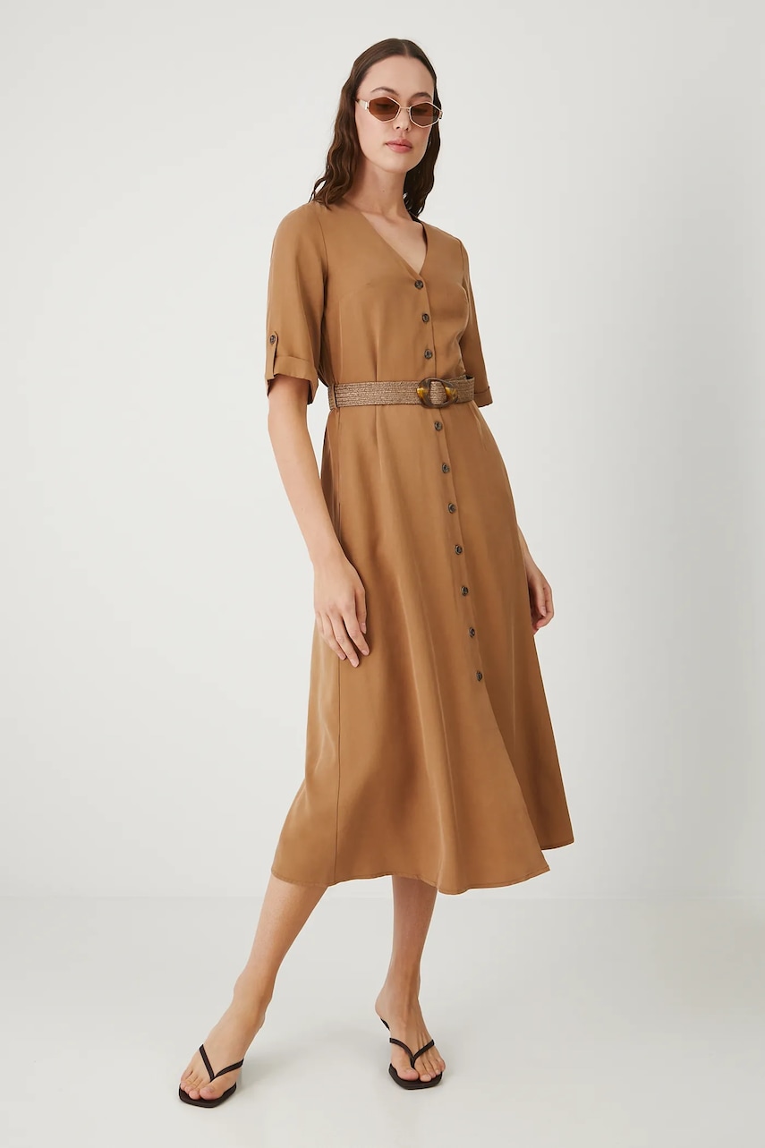 Medicine rochie culoarea maro